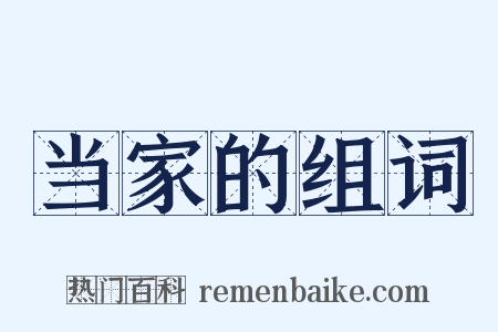 当家的组词是什么意思的图片